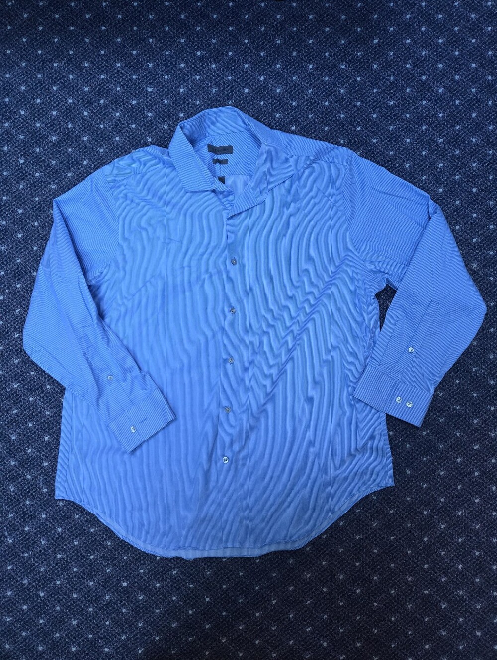 Calvin Klein Mens Blue Stripped Button Up